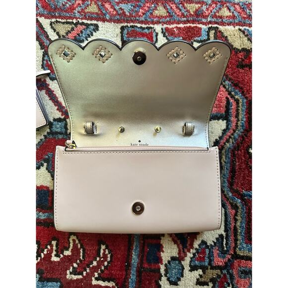 Kate Spade Gemma Crossbody Small Bag with Matching Wallet Pale Pink w/ Eyelets - Picture 5 of 13